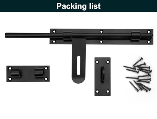 17" Slide Bolt Gate Latch，Face Mount Weld/Screws on gate Left/Right Side | Thickened for Large Wooden/Metal Gates，Fence Gate Latch, Barn Door Lock,Latch Hardware(Patent Pending)