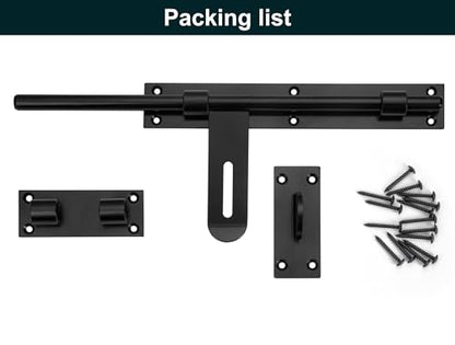 17" Slide Bolt Gate Latch，Face Mount Weld/Screws on gate Left/Right Side | Thickened for Large Wooden/Metal Gates，Fence Gate Latch, Barn Door Lock,Latch Hardware(Patent Pending)