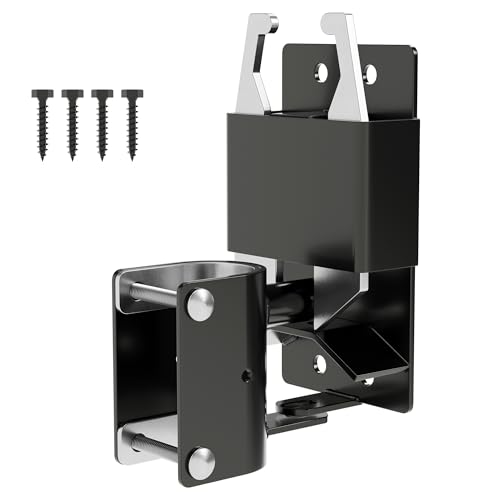 2 Way Gate Latch, Heavy Duty Two Way Farm Gate Latch, Black Anti-Sag Fence Gate Latch, Lockable Gravity Latch Gate Hardware for Fences, Metal Gates, Farm, Horse Corrals, Ranches, 1 Pack