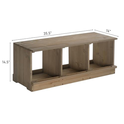 VINGLI Chicken Nesting Boxes, Wooden Nesting Boxes for Chickens, Egg Nesting Box for Hens, Chicken Coop Laying Boxes (3 Compartments) - size: 3 Compartments