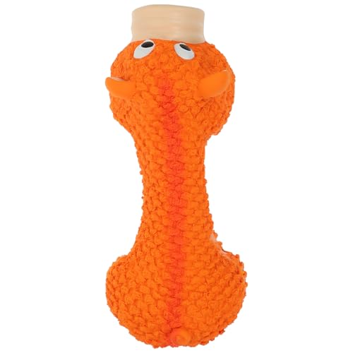 Dog Chew Pig Shape Latex Sturdy Teething for Puppies and Large Dogs Orange Interactive Pet for Teeth Grinding and Biting Training