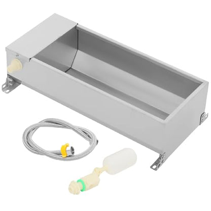 Automatic Livestock Water Trough, 2 Gallon Stainless Steel Water Bowl with Float Valve, Self Filling Water Trough for Dogs, Horse, Goat, Pig, Sheep