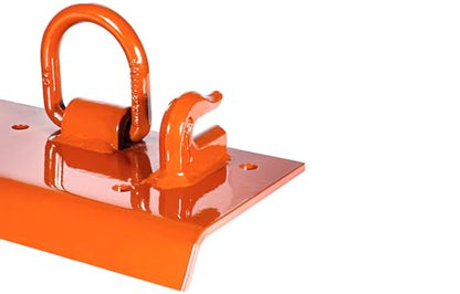 Bonbo Tractor Grab Hooks Compatible with Kubota Tractors - Bolted on Compact Tractor Bucket Grab Hooks with D Rings and 2" Receiver, Orange