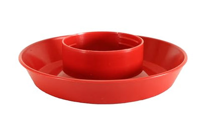 Little Giant® Screw-On Poultry Waterer Base | Heavy Duty Plastic Water Tray Base for Container | Chicken Waterer Screw on Base (Red, 1 Count) - color: Red
