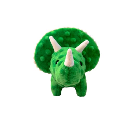 Squeaky Dog Toys Plush Dog Toy with Crinkle Paper Stuffed Durable Dog Chew Toys for Small Middle and Large Dogs Triceratops Green - color: Triceratops Green