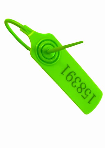 Pull-tite Security Seal Tamper Resistant Tags Plastic Padlock Sign Ties Numbered Green 100 Pieces - color: Green