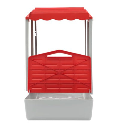 Chicken Nesting Box, 3 Compartments Hen Laying Box with Egg Collection, Portable Outdoor Chicken Coop, Freestanding Large Nest Boxes for Home, Farm, Backyard, Courtyard (Red) - color: Red
