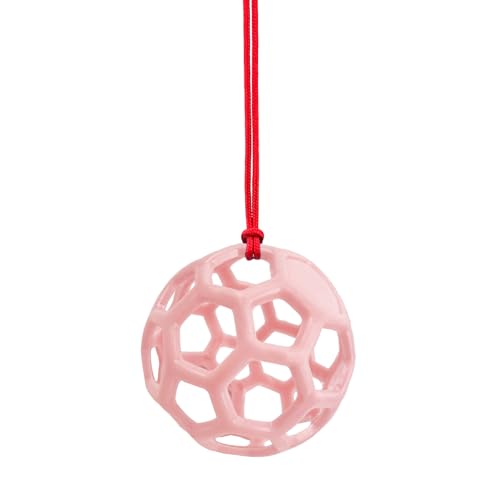Farm Stall Hanging Feeder Toy Ball for Horses, Goats, Sheep – Durable TPR Feeding Ball, Hay Feeder for Animal Enrichment, Stretch-Resistant Design (Pink) - color: pink