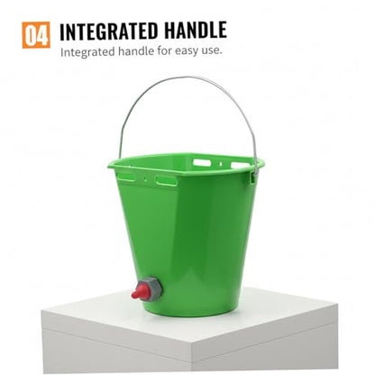 Feed Bucket, 8L Large Capacity Livestock Milk Goat Feeder with Nipple, Green Sheep Feeder & Baby Bottle Bucket for Calves, Lambs, and Kids, 1 Mouth - color: 1 Mouth