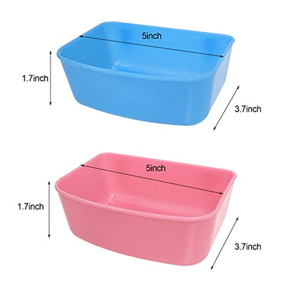 6 Pack Feeder (Blue, Pink), Hanging Feeder,Food and Water Container, Bath Water Bowl Universal for Birds Hamsters Mice Rats Rabbit Guinea Pig Small Pets (S) (S) - size: S