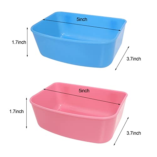 6 Pack Feeder (Blue, Pink), Hanging Feeder,Food and Water Container, Bath Water Bowl Universal for Birds Hamsters Mice Rats Rabbit Guinea Pig Small Pets (S) (S) - size: S