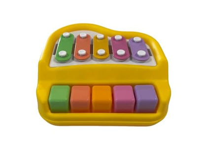 Small Piano for Dogs Pigs Rabbits Cats or Other Small Animals Musical Chimes to Earn A Treat Enrichment Toy (Yellow) - color: Yellow - 7" X 7" X 4"