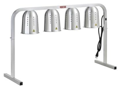 Kratos Commercial Food Warmer, Freestanding Heat Lamp with Four Bulbs, Adjustable Height, Silver, 120V, 1000W (31M-008) - size: 4 Bulb-Silver
