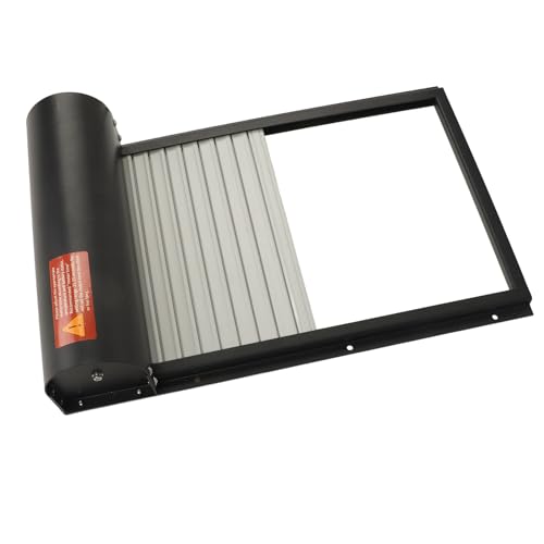 Jeanoko Solar Powered Automatic Chicken Coop Door with Timer, Sturdy Metal Frame, Protecting Poultry, for Chicken Duck Goose Farm Safety Equipment (Black) - color: Black