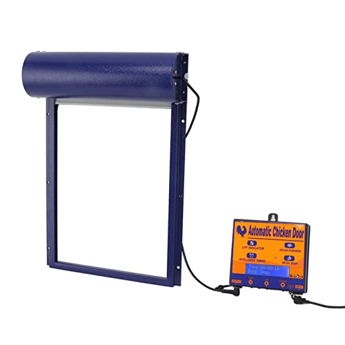 Automatic Chicken Coop Door, Solar Powered 3 in 1 with Timer HD LED Display for Chicken Duck Goose (Blue) - color: Blue