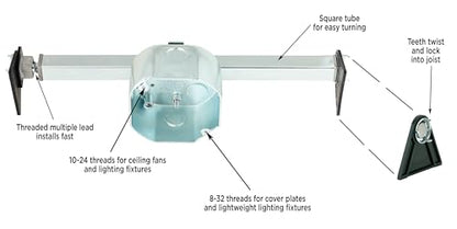 Westinghouse Saf-T-Brace, 3 Teeth, Twist and Lock - size: Box Depth: 2.125 Inches