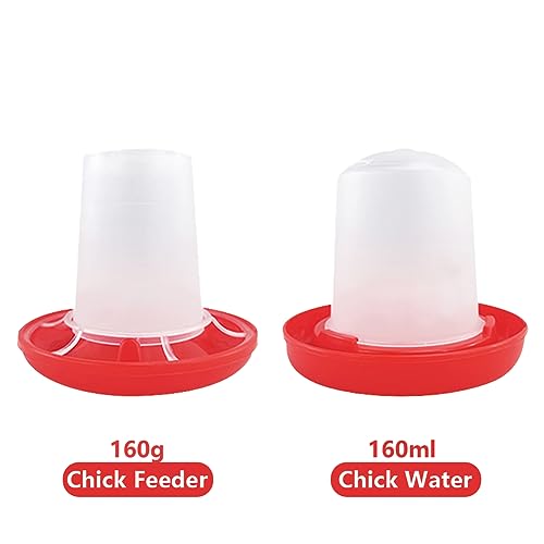 Chick Feeder Waterer Kit, Drinkers Plastic Hanging Poultry Feeding Equipment Set Free Range Twist Lock Base Combo Outdoor Water Dispenser Container For Baby Chicken Quail Hen Duck Farm Coop Supplies
