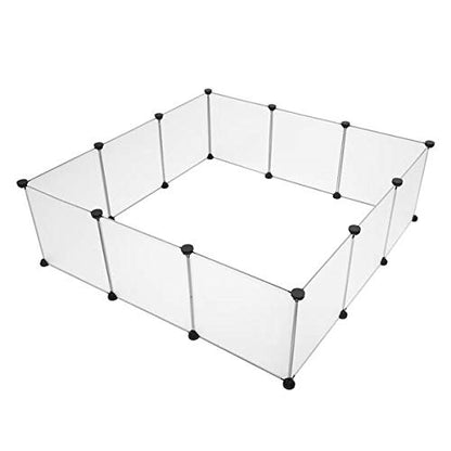 Pet Playpen Portable Large Plastic Yard Fence – DIY Small Animal Kennel with Modular Panels, Indoor/Outdoor Puppy Crate Tent for Rabbits, Guinea Pigs, Hedgehogs – Easy Assembly