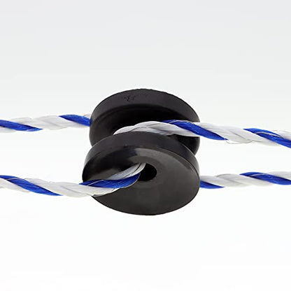 20Pcs Black Circular Ring Corner Post Electric Fence Insulator, Polyrope Insulator for Electric Fence Wire