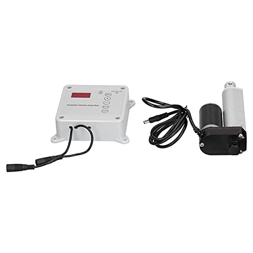 Automatic Chicken Coop Door Opener, Light Sensor and Remote Control with Timer and Anti Pinch Design, for Swing Doors 230 1000mm (US Plug)