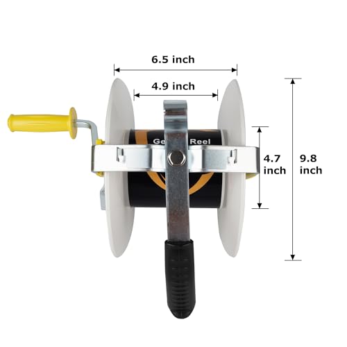 Electric Fence Reel 3:1 Geared Electric Fencing Standard Reels with Crank Geared Polywire Reel Stabilizer 2 Pack - size: 0 feet x 2 standard reel