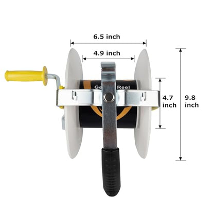Electric Fence Reel 3:1 Geared Electric Fencing Standard Reels with Crank Geared Polywire Reel Stabilizer 2 Pack - size: 0 feet x 2 standard reel