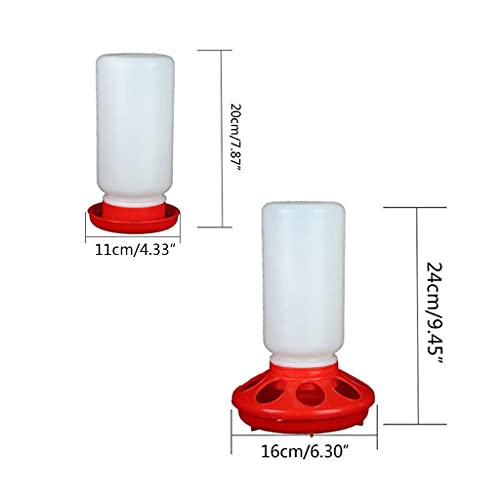 Poultry Feeder Waterer Set for Chicks Pigeons, 2 Pack Feeding Watering Combo for Backyard Poultry Farming