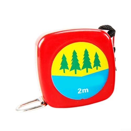 2M Stainless Steel Measuring Tape Measure for Tree Circumference ABS Case Double Scale Anti-Glare Markings Thin Key Ring Gardening Tool 46.5x46.5x16.5mm