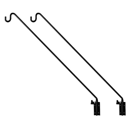 MIXXIDEA 2 Packs Heavy Duty Extended Reach Wall Mounted Deck Hook Wall Pole, Wall Bracket Direction and Length Adjustable Plant Bracket for Bird Feeders, Planters, Suet Baskets, Lanterns, Wind Chimes - size: 43in Long Wall Mounted Hook-2 Packs