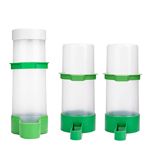 Bird Feeder, Bird Water Dispenser for Cage, 2PCS Automatic Bird Water Feeder with 1PCS Food Feeder for Cage Pet Parrot Budgie Lovebirds Cockatiel (2pcs 90ml + 1pcs 150ml) - size: 2pcs 90ml + 1pcs 150ml