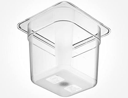 CURTA 6-Pack 1/6 Size 6" Deep NSF Polycarbonate Food Pans | Dishwasher & Freezer Safe Clear Container for Prep Tables, Buffet, Salad Bar, Commercial & Home Kitchen - color: 1/6 Size, size: 6" Deep