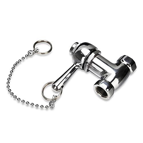 Self-Closing Heavy Duty Shower Valve with Pull Chain, Chrome - style: with pull