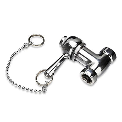 Self-Closing Heavy Duty Shower Valve with Pull Chain, Chrome - style: with pull