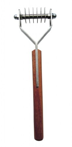 Mars Coat King Original Dematting Undercoat Grooming Rake Stripper Tool For Dogs And Cats, Stainless Steel with Wooden Handle, Made In Germany, 6-Blade