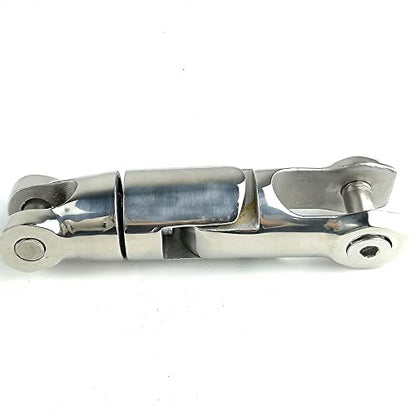 Duty 316 Stainless Steel Multi-Directional Double Anchor Swivel Connector(1/4"-5/16" 3/8"-1/2") - size: 1/4"-5/16"