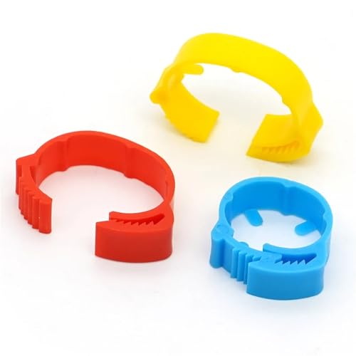 25/50Pcs 20~24mm Chicken Foot Rings Adjustable Poultry Leg Snap Ratchet No Number Buckle Clip Chick Duck Goose Pigeon Raising for Easy Flock Management(Red,100pcs) - color: Red, size: 100pcs
