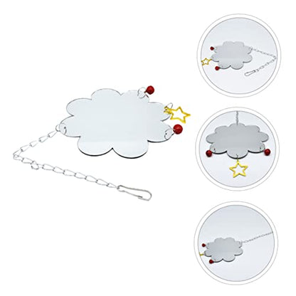 VANZACK Chicken Mirror Toy Bell Acrylic Hanging PET Accessory for Chickens and Birds One-Sided Reflective Surface for Coop and Brooder Enrichment
