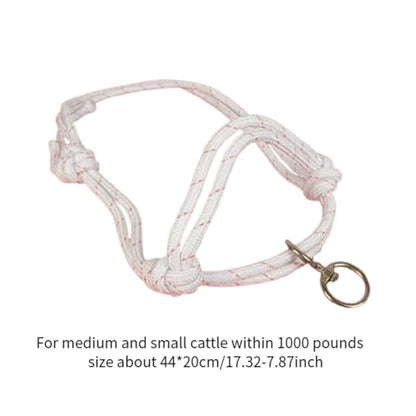 Menolana Bull Bridle Cow Halter for Home Cattles Farms Outdoor Strong Cow Lead Equipment Nylon Tools Effective Cattle Traction Halter - size: Small