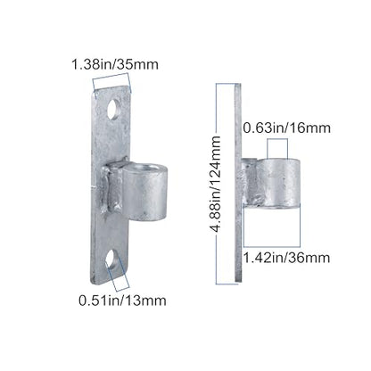 Gate Hinge Wall Mount Gate Hinge for 5/8'' Pin Chain Link Fence Post Hinge (4 Pcs) - size: 4 Pcs