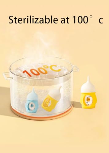 Pet Bottle, Silicone Feeding Nipple for Newborn Puppy Small Animal Bottle with Anti-Choking Valve, 20ml (Yellow)