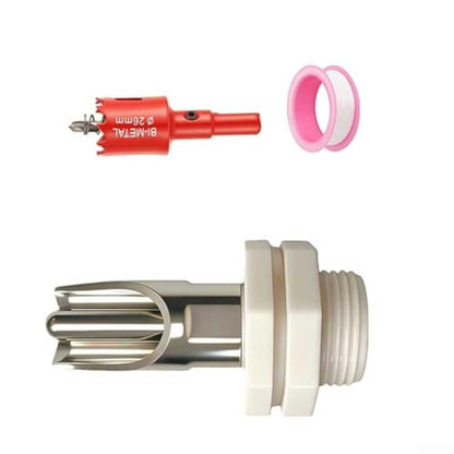 Automatic Pig Nipple Waterer Kit with Tank Connector and Hole Cutter for Livestock Farms, Stainless Steel Drinking Spout Set for Pigs, Metal Rod(10-piece set) - size: 10-piece set