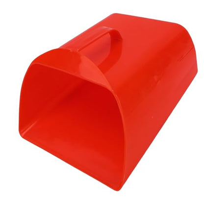 Large Feed Scoop with Side Handle Plastic Enclosed Feed Scoop Livestock Hand Scooper for Livestock Farmers, Red
