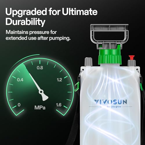 VIVOSUN 2.1 Gal/8L Pump Sprayer, Garden Water Sprayer for Plants, Weeds & Lawn Care, with 3 Nozzles, 50'' Long Hose & Pressure Relief Valve - size: 2.1 gal