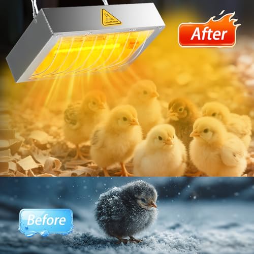400W Chicken Coop Heater Lamp, Brooder Heat Lamp for Chickens, Adjustable Temp and Height, No Assembly Heater for Chicks Pets Livestock, 2 Pack - color: Heat lamp 400W - 2 Pack
