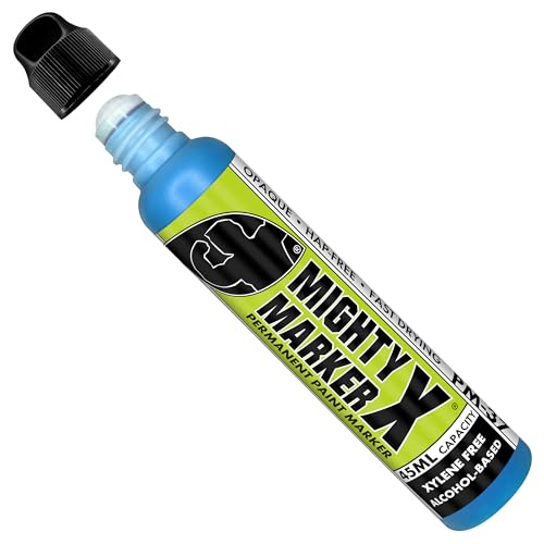 PM-37 Industrial Dauber Paint Marker - 12mm Wide Tip for Metal, Glass & Non-Porous Surfaces - Xylene Free, 45ml Capacity - Lt. Blue - color: Lt. Blue