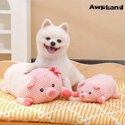 Plush Dog Toy - Cute Pig Shape and Durable Squeaky Dog Toys - Best Squeak Toy for Puppies and All Breeds | Ideal Pet Gift