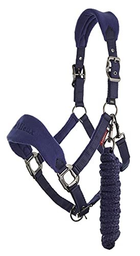 LeMieux Vogue Fleece Headcollar - Halter & Leadrope - Extra Padding, Adjustable at Curb and Poll Strap - color: Hunter Green, size: x-full