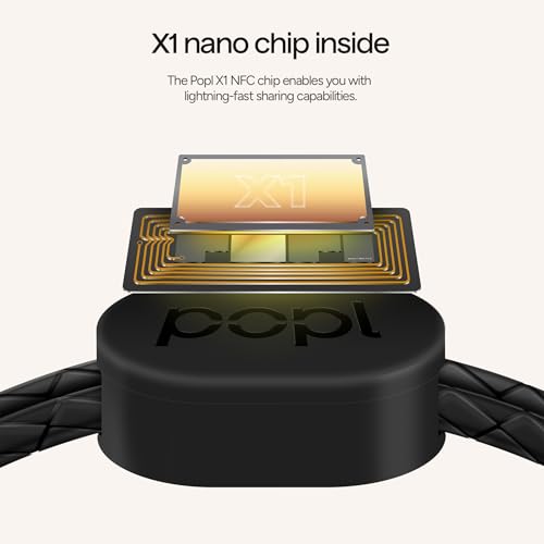 Authentic Patented Popl Bracelet™ (Avoid Fake Knockoffs) - Smart NFC Networking Card - Simply Tap to Exchange Contact Info, Capture Leads, & Manage Contacts (Black Rope Style) - color: Black Rope Style