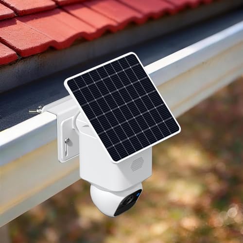 Gutter Mount Bracket Compatible with Solocam S340/E30, No Drill Installation, Stainless Steel Gutter Mount for Security Camera, Security Camera Holder (2 Pack-White) - size: 2 PACK-WHITE