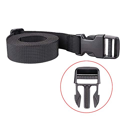 MAGARROW 78" x 1" Strap Buckle Packing Straps Adjustable 1-Inch Belt - color: Black 6.5 feet Long (4-PCS)